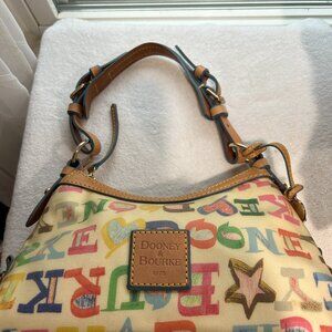 Dooney & Bourke Graffiti Rainbow Monogram Crescent Shoulder Bag